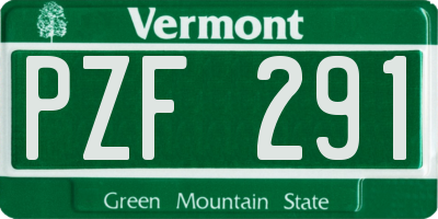 VT license plate PZF291