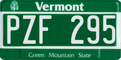 VT license plate PZF295