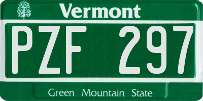 VT license plate PZF297