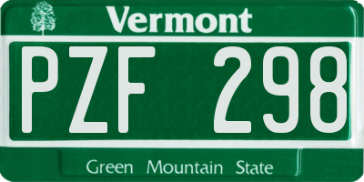 VT license plate PZF298