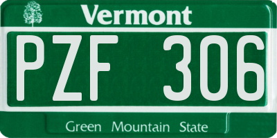 VT license plate PZF306