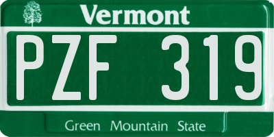 VT license plate PZF319
