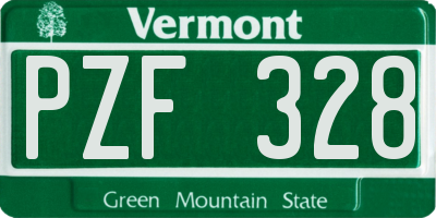 VT license plate PZF328