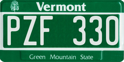 VT license plate PZF330