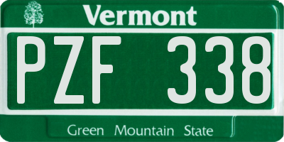 VT license plate PZF338
