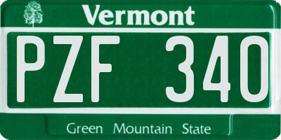 VT license plate PZF340