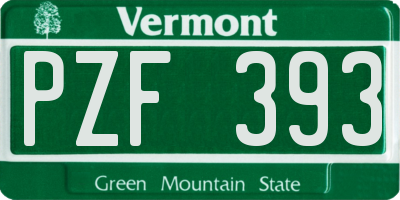 VT license plate PZF393