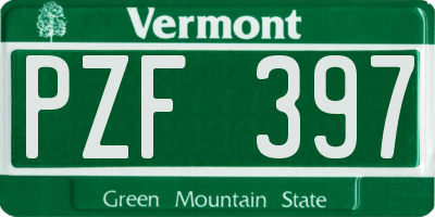 VT license plate PZF397