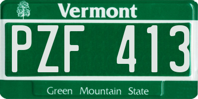 VT license plate PZF413