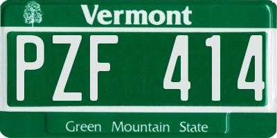 VT license plate PZF414