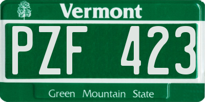 VT license plate PZF423