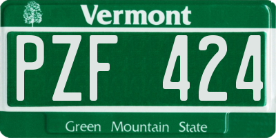 VT license plate PZF424