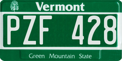 VT license plate PZF428