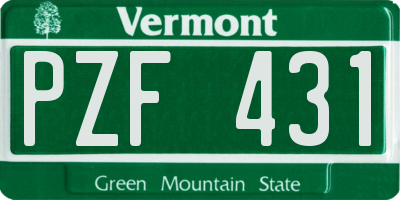 VT license plate PZF431