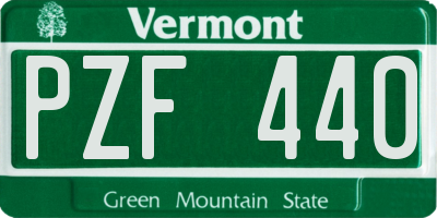VT license plate PZF440