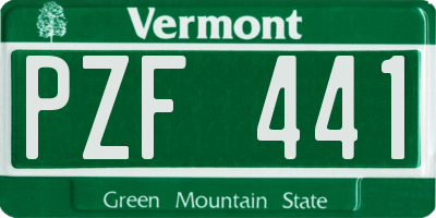 VT license plate PZF441