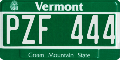 VT license plate PZF444