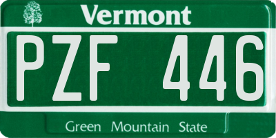 VT license plate PZF446