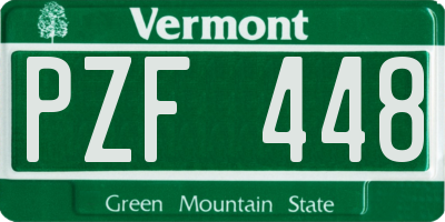 VT license plate PZF448