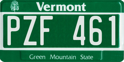VT license plate PZF461