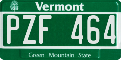 VT license plate PZF464