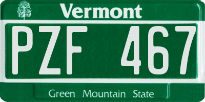 VT license plate PZF467