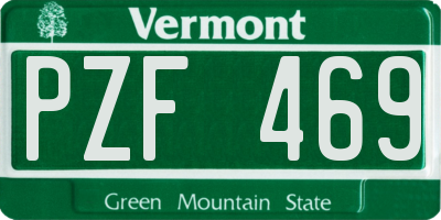 VT license plate PZF469