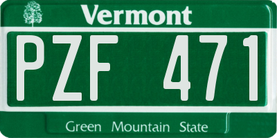 VT license plate PZF471