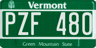 VT license plate PZF480