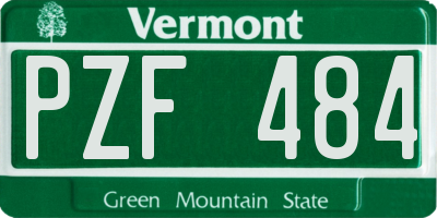 VT license plate PZF484
