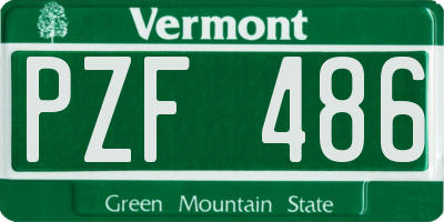 VT license plate PZF486