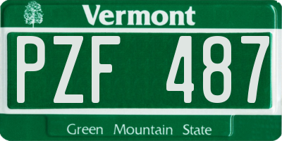 VT license plate PZF487
