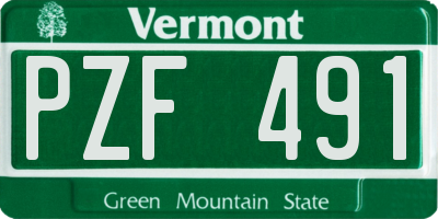 VT license plate PZF491