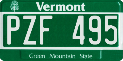 VT license plate PZF495