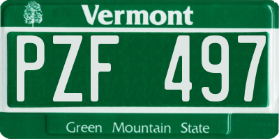 VT license plate PZF497