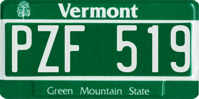 VT license plate PZF519