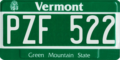 VT license plate PZF522