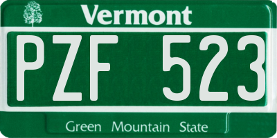 VT license plate PZF523