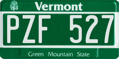 VT license plate PZF527