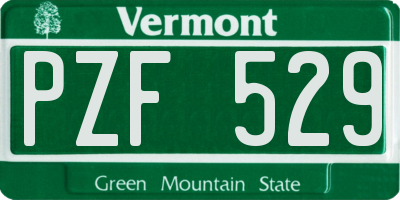 VT license plate PZF529