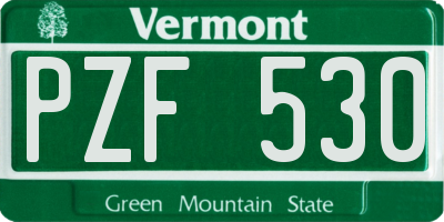 VT license plate PZF530