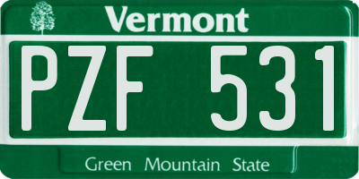 VT license plate PZF531