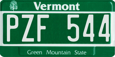 VT license plate PZF544
