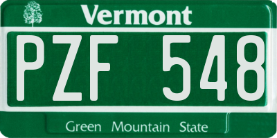 VT license plate PZF548