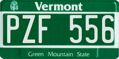 VT license plate PZF556
