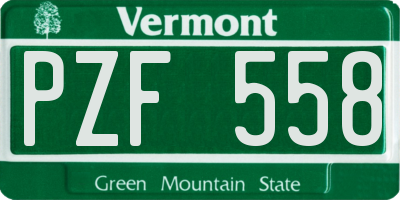VT license plate PZF558