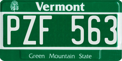 VT license plate PZF563