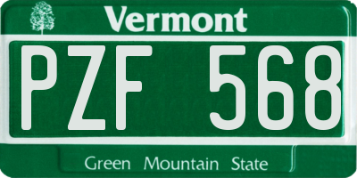 VT license plate PZF568