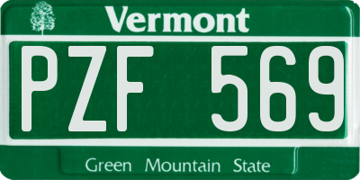 VT license plate PZF569