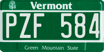 VT license plate PZF584